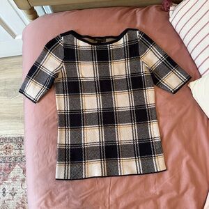 Ann Taylor - Plaid Short Sleeve Top - Small